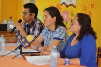 Miércoles 10 de junio del 2015. Tuxtla Gutiérrez. Mexel Xolabal AC durante su conferencia de prensa hablando sobre la legislación de la Ley de Derechos de Niños y Adolecentes y su aplicación práctica y su exigencia de las ONGs en Chiapas