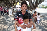 Miércoles 1 de abril del 2020. Tuxtla Gutiérrez. Migrantes se quejan de las autoridades de migración mexicanas al estar varados en esta ciudad sin poder continuar el camino hacia los EEUU