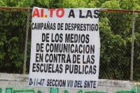 Martes 8 de octubre del 2013. El movimiento magisterial suma la toma de escuelas en diferentes partes del estado con lo que esta mañana permanecen cerrados los Cetis, Cobach y Conalep en varios municipios de la entidad