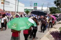 Lunes 4 de julio del 2016. Tuxtla Gutiérrez. La marcha del MOCRI CNPA EZ al inicio de la manifestación en apoyo del Movimiento Magisterial en el oriente de Tuxtla.