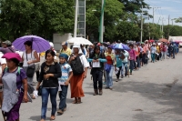 Lunes 4 de julio del 2016. Tuxtla Gutiérrez. La marcha del MOCRI CNPA EZ al inicio de la manifestación en apoyo del Movimiento Magisterial en el oriente de Tuxtla.