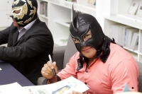 Jueves 19 de septiembre del 2019. Tuxtla Gutiérrez. La familia luchistica en Chiapas se reúne en el Festival de Lucha Libre en la librería José Emilio Pacheco