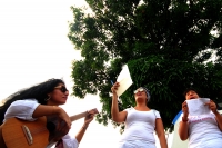 Martes 9 de mayo del 2017. Tuxtla Guti�rrez. El campamento en contra de la violencia hacia las mujeres esta tarde en la plaza central de la capital del estado de Chiapas