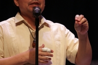Lunes 25 de abril del 2016. Tuxtla Gutiérrez. Na´rimbo, grupo musical contemporáneo de Chiapas saluda al pueblo de Ecuador durante el concierto inaugural de VII Congreso Latino Americano de Escuelas de Música que se realiza en las instalaciones de la Univ