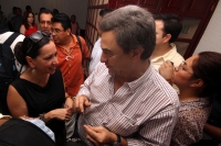 Lunes 12 de marzo del 2012. Senadores y Pio López Obrador dan a conocer la plantilla política del PRD para las próximas elecciones.