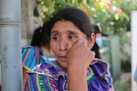 20231121. Berriozábal. Familiares de la joven indígena asesinada en Chanal protestan en el CIEA Villa Crisol donde el asesino es juzgado.