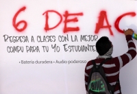 Domingo 6 de agosto del 2017. Tuxtla Gutiérrez. Normalistas marchan recordando cuando la Normal Mactumatza fuera sitiada por las fuerzas policiacas de Chiapas en un operativo en contra de los estudiantes del 2003