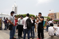 Martes 19 de abril del 2016. Tuxtla Gutiérrez. Normalistas interrumpen el primer cuadro de la capital de Chiapas exigiendo a las autoridades estatales que se les garanticen oportunidades de trabajo en las escuelas de este estado del sureste de México.