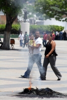 Martes 26 de mayo del 2015. Tuxtla Gutiérrez. Estudiantes normalistas de Chiapas realizan protestas este medio día en la plaza central de esta ciudad.