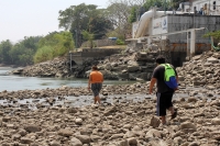 Martes 21 de febrero del 2017. Chiapa de Corzo. Los niveles del rio Grijalva presentan niveles muy bajos debido a las obras de construcción de la obra de captación de la galería filtrante de agua potable para la ciudad de Tuxtla Gutiérrez por lo que el ab