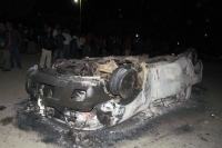 Jueves 13 de febrero del 2014. Ejido Obregón, Villaflores. 6 presuntos elementos de la PGJ-Chiapas fueron retenidos y su vehículo incendiado en la víspera de este día cuando los pobladores descubrieron que intentaban secuestrar a una menor de edad.