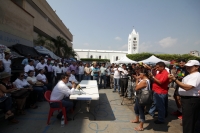 Martes 31 de mayo del 2016. Tuxtla Gutiérrez. Agrupaciones sociales y empresarios en conferencia de prensa responden con un pronunciamiento a la administración estatal.