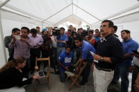 Martes 21 de julio del 2015. Tuxtla Gutiérrez. Paco Rojas Toledo en conferencia de prensa esta mañana en las instalaciones del IEPC municipal.