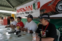 Miércoles 20 de octubre. Los participantes y organizadores de la Carrera Panamerica 2010 ofrecen una conferencia de prensa previa a la prueba de salida que realizaran el día de mañana en el Autodromo Chiapas.