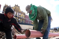 Domingo 7 de febrero del 2016. San Cristóbal de las Casas. Las Instalaciones del Cedem (Centro Deportivo Municipal) días antes de la visita de Su Santidad Francisco a esta ciudad del sureste de México donde dirigirá la liturgia a las familias indígenas de