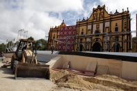 Domingo 7 de febrero del 2016. San Cristóbal de las Casas. Las Instalaciones del Cedem (Centro Deportivo Municipal) días antes de la visita de Su Santidad Francisco a esta ciudad del sureste de México donde dirigirá la liturgia a las familias indígenas de