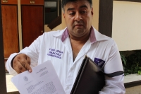 Jueves 28 de mayo del 2015. Tuxtla Gutiérrez. Luis Uriza Sanchez, representante del partido Humanista en Chiapas, habla que procederá penalmente contra quien resulte responsable por difundir las versiones de supuestas declaraciones suyas donde se expresa 