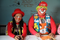 Martes 11 de octubre del 2016. Tuxtla Gutiérrez. Los payasos del sureste de México llaman a los ciudadanos del sureste a respetar a las familias de artistas quienes ya que después de que varios bromistas usan disfraces para agredir a transeúntes en varias