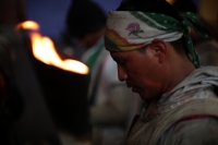 20231207. Tuxtla. Peregrinos indígenas en la iglesia de Guadalupe.