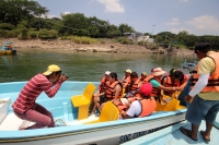 Lunes 3 de agosto del 2015. Chiapa de Corzo. Aspectos de los playones que se han formado por el control fluvial que CFE realiza en las aguas del rio Grijalva.