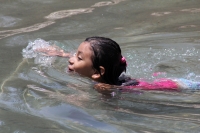 Lunes 3 de agosto del 2015. Chiapa de Corzo. Aspectos de los playones que se han formado por el control fluvial que CFE realiza en las aguas del rio Grijalva.