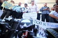 Lunes 3 de agosto del 2015. Chiapa de Corzo. Periodistas de Chiapas en marcha por el asesinato del fotoperiodista Rubén y 4 mujeres en un departamento de la col Narvarte en el DF.