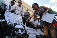 Lunes 3 de agosto del 2015. Chiapa de Corzo. Periodistas de Chiapas en marcha por el asesinato del fotoperiodista Rubén y 4 mujeres en un departamento de la col Narvarte en el DF.