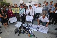Lunes 3 de agosto del 2015. Chiapa de Corzo. Periodistas de Chiapas en marcha por el asesinato del fotoperiodista Rubén y 4 mujeres en un departamento de la col Narvarte en el DF.