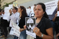 Lunes 3 de agosto del 2015. Chiapa de Corzo. Periodistas de Chiapas en marcha por el asesinato del fotoperiodista Rubén y 4 mujeres en un departamento de la col Narvarte en el DF.