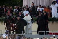 Lunes 15 de febrero del 2016. Tuxtla Gutiérrez. El Papa Francisco durante su encuentro con las familias chiapanecas.