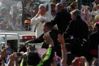 Lunes 15 de febrero del 2016. Tuxtla Gutiérrez. El Papa Francisco durante su encuentro con las familias chiapanecas.