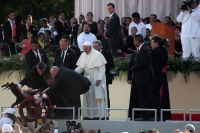 Lunes 15 de febrero del 2016. Tuxtla Gutiérrez. El Papa Francisco durante su encuentro con las familias chiapanecas.