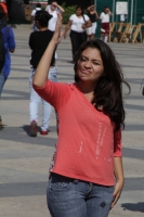 Viernes 7 de noviembre del 2014. Tuxtla Gutiérrez. Los estudiantes chiapanecos inician esta tarde Las Jornadas de Protestas Alternativas proponiendo respeto y actividades culturales para manifestar apoyo a los estudiantes de Ayotzinapa cantando el Himno a