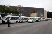 Lunes 16 de mayo del 2016. Tuxtla Gutiérrez. A pesar del bloqueo del transporte en varias ciudades del estado de Chiapas, algunas unidades del transporte público continúan prestando su servicio antes de radicalizar la protesta.