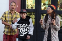 Domingo 25 de enero del 2015. San Cristóbal de las Casas. El rap urbano reúne en el andador turístico a sus representantes de Japón y de Sancris esta tarde.