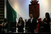 Lunes 1 de octubre del 2018. Tuxtla Gutiérrez. Los nuevos diputados de la LXVII legislatura reciben en su primera sesión de trabajo a Rutilio Escandón Cadenas, gobernador electo del estado de Chiapas.