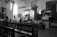 Domingo 17 de mayo del 2020. Tuxtla Gutiérrez. Las celebraciones de San pascualito se llevan a cabo en la discreción dentro de su iglesia en este barrio tradicional