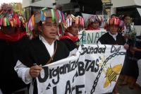 Jueves 19 de marzo del 2015. Chiapa de Corzo. Los Sembradores de la Paz se presentan como el nuevo Concejo de Pacificación al interior de la Sociedad Civil Las Abejas, quienes replantean su estructura social y de acciones al tomar la caseta de cobro de la