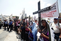 Jueves 26 de marzo del 2015. Tuxtla Gutiérrez. El Sacerdote Marcelo Pérez, párroco de Simojovel, al término de la peregrinación de 4 días por la paz que realiza el pueblo creyente y organizaciones sociales hacia la capital de de Chiapas