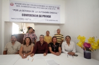 Miércoles 11 de marzo del 2015. Tuxtla Gutiérrez. El conflicto al interior del Sindicato de Trabajadores de Base del Gobierno de Chiapas se mantiene después de dos años afectando a los trabajadores del estado por lo que el Comité Central Ejecutivo Sindica