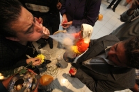 Octubre del 2013. La Santa Muerte Coleta. Los creyentes en el culto de la Santa Muerte se reúnen por un año más en un salón de fiestas del sur de la ciudad coleta para conmemorar la petición de dar a conocer públicamente el credo que desde hace varios año