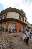 Foto/Gonzalo Gurguha. Lunes 7de julio del 2014. Aspectos de las afectaciones por el temblor d esta madrugada en Huixtla y en las comunidades en las cercanías del volcán Tacana en la frontera con Guatemala.
