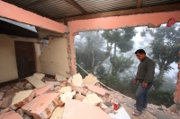 Foto/Gonzalo Gurguha. Lunes 7de julio del 2014. Aspectos de las afectaciones por el temblor d esta madrugada en Huixtla y en las comunidades en las cercanías del volcán Tacana en la frontera con Guatemala.