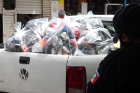 Miércoles 30 de octubre del 2019. Tuxtla Gutiérrez. Operativo  de las corporaciones policiacas para decomisar calzado clonado en el centro de la ciudad