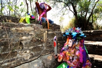 Ocosocuautla de Espinosa. Marzo del 2014. El centro arqueologicol Zoque conocido como Cerro Ombligo o Cuchunotoc es el lugar de encuentro de los pueblos de esta cultura donde realizan las danzas representativas del Cohuina del Tigre, el Tigre y el Monito 
