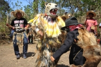 Ocosocuautla de Espinosa. Marzo del 2014. El centro arqueologicol Zoque conocido como Cerro Ombligo o Cuchunotoc es el lugar de encuentro de los pueblos de esta cultura donde realizan las danzas representativas del Cohuina del Tigre, el Tigre y el Monito 