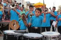 Jueves 5 de abril del 2018. Chiapa de Corzo. El pequeño timbalero lleva el ritmo de las canciones tradicionales durante las fiestas tradicionales de San vicente Ferrer en esta colonial ciudad de la Ribera del Rí­o Grande de Chiapas