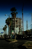 Lunes 22 de febrero. Aspecto de la construcción de la Torre Chiapas.