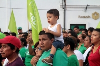 Miércoles 27 de junio del 20189. Tuxtla Gutiérrez. Militantes del partido Verde recorren las calles de la colonial ciudad gritando vivas a sus candidatos.