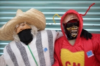 Enero del 2015. Suchiapa. La Viejada de San Sebastián. Los danzantes tradicionales de esta comunidad de la depresión central del estado de Chiapa, bailan en las calles haciendo sátira de personajes públicos, vestidos como mujeres